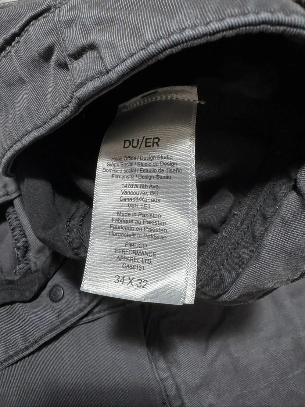 DU/ER Live Free Adventure Cargo Pants Men’s 34x32 Gray Ankle Drawstrings